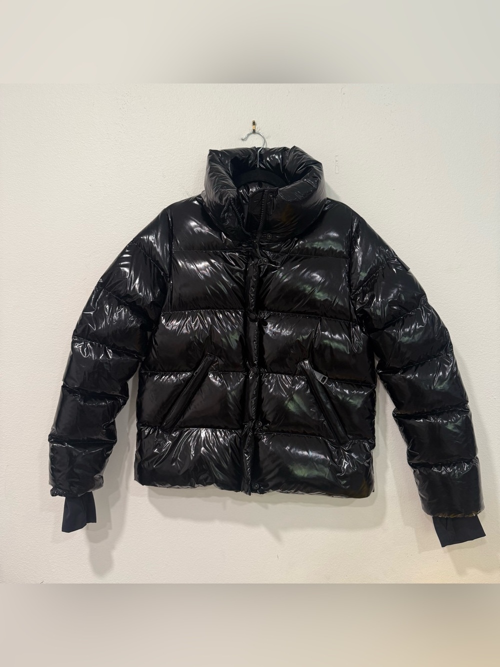 SAM New York Black Freestyle Glossy Black 80/20 Down Puffer Jacket L